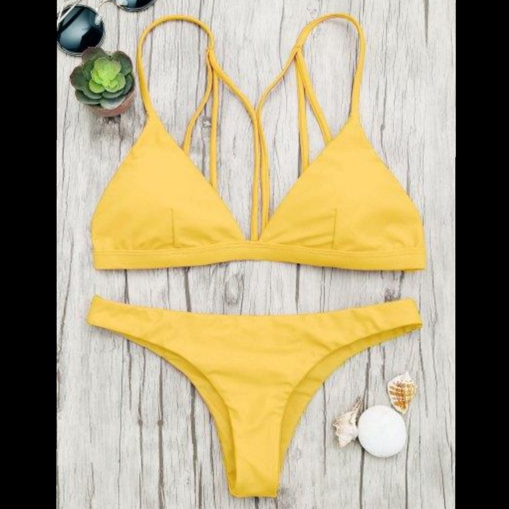 Strappy Back Yellow Bikini🌞
